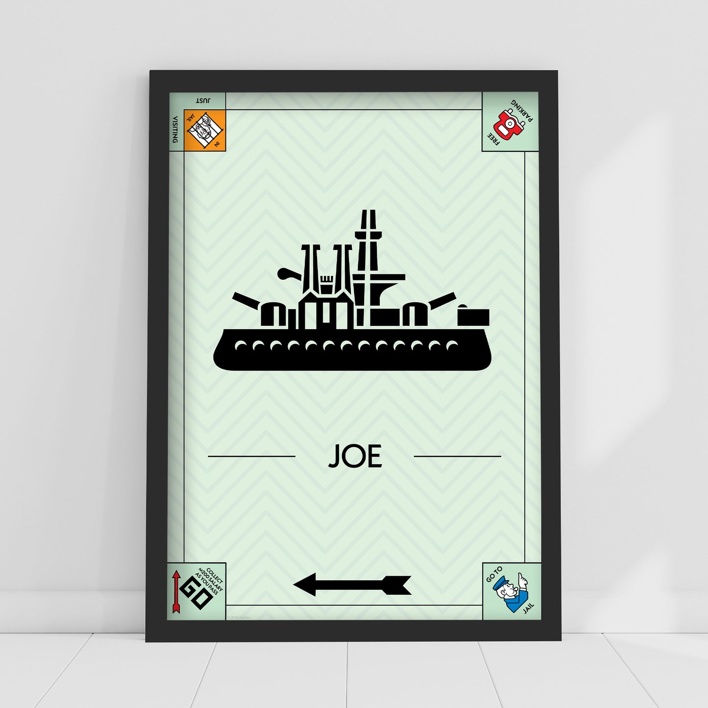 Monopoly Print - Ship Token Personalised Poster Wall Art
