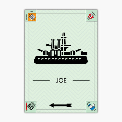 Monopoly Print - Ship Token Personalised Poster Wall Art