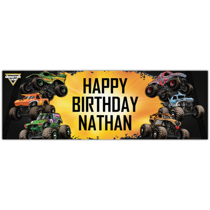 Monster Jam Birthday - Monster Jam Trucks Group Personalised Banner Wall Sticker
