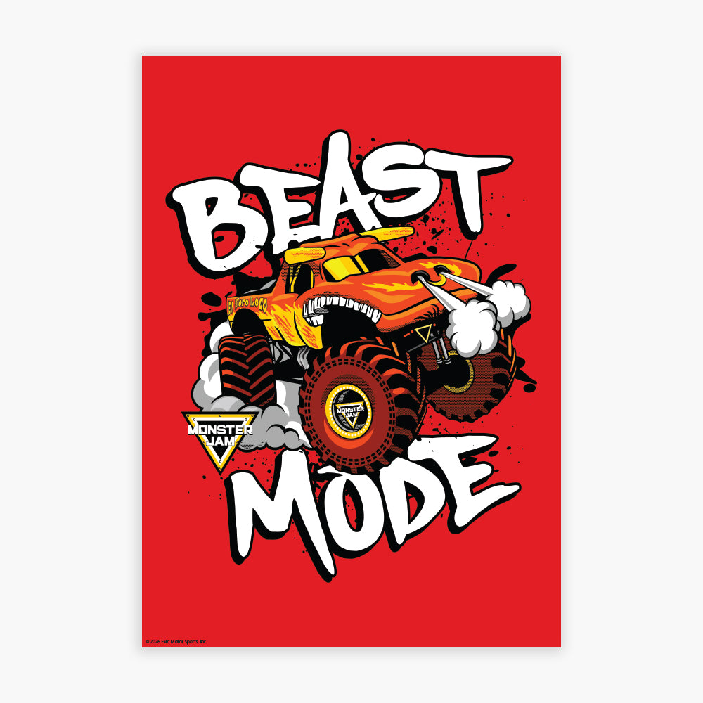 Monster Jam Print - El Toro Loco Beast Mode Poster Wall Art