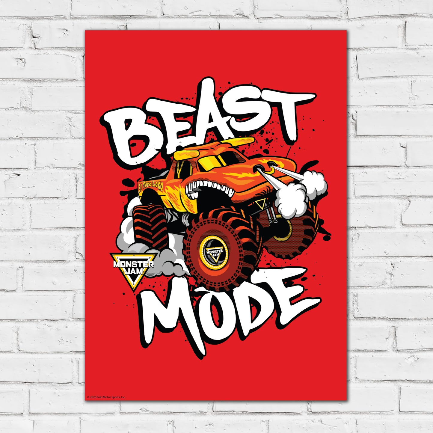 Monster Jam Print - El Toro Loco Beast Mode Poster Wall Art