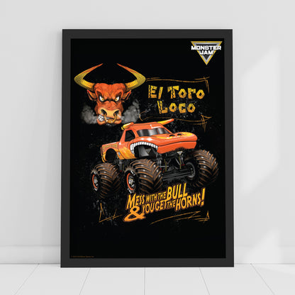Monster Jam Print - El Toro Loco Monster Jam Truck Poster Wall Art
