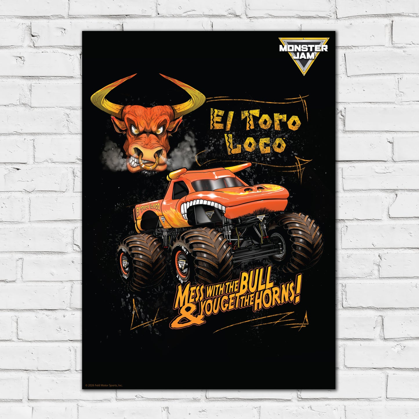 Monster Jam Print - El Toro Loco Monster Jam Truck Poster Wall Art