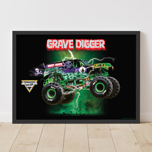 Monster Jam Print - Grave Digger Graveyard Poster Wall Art