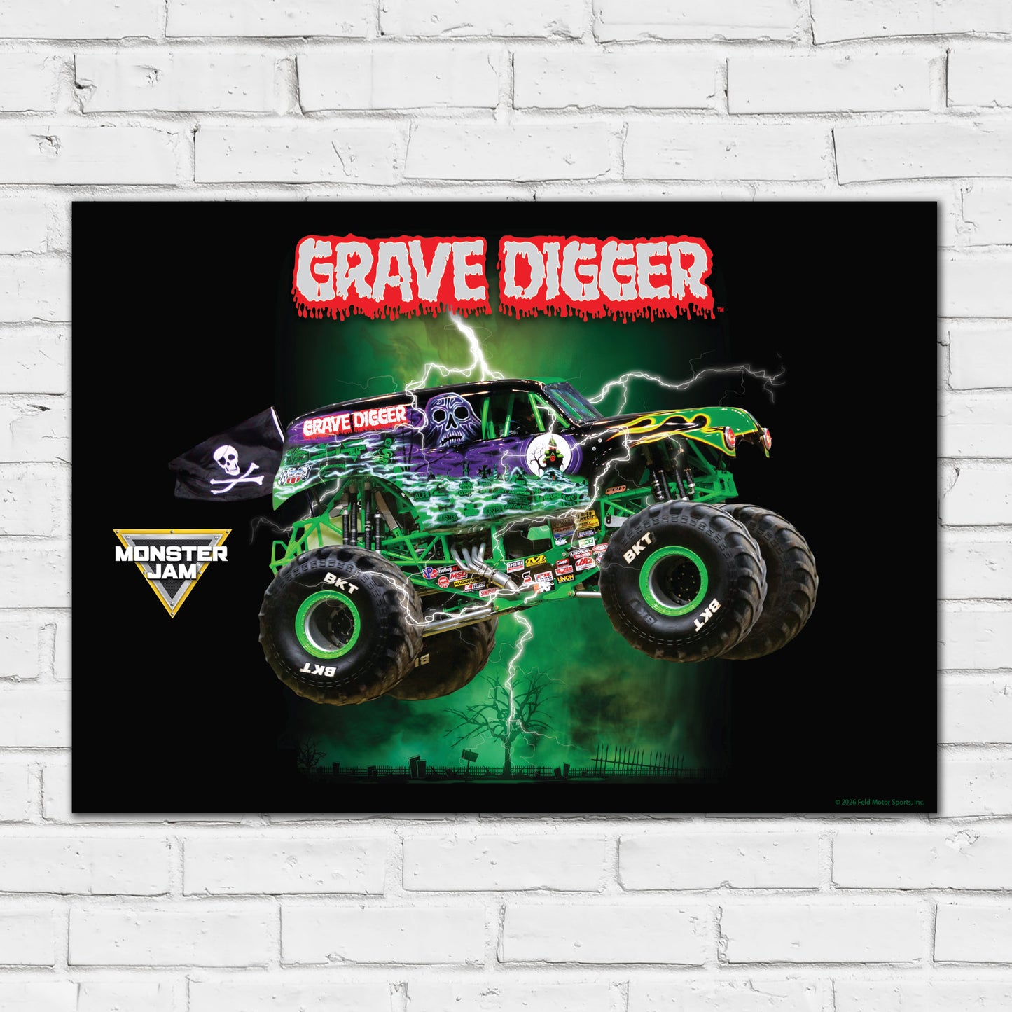 Monster Jam Print - Grave Digger Graveyard Poster Wall Art