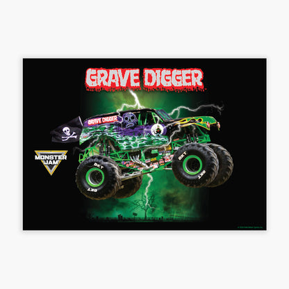 Monster Jam Print - Grave Digger Graveyard Poster Wall Art