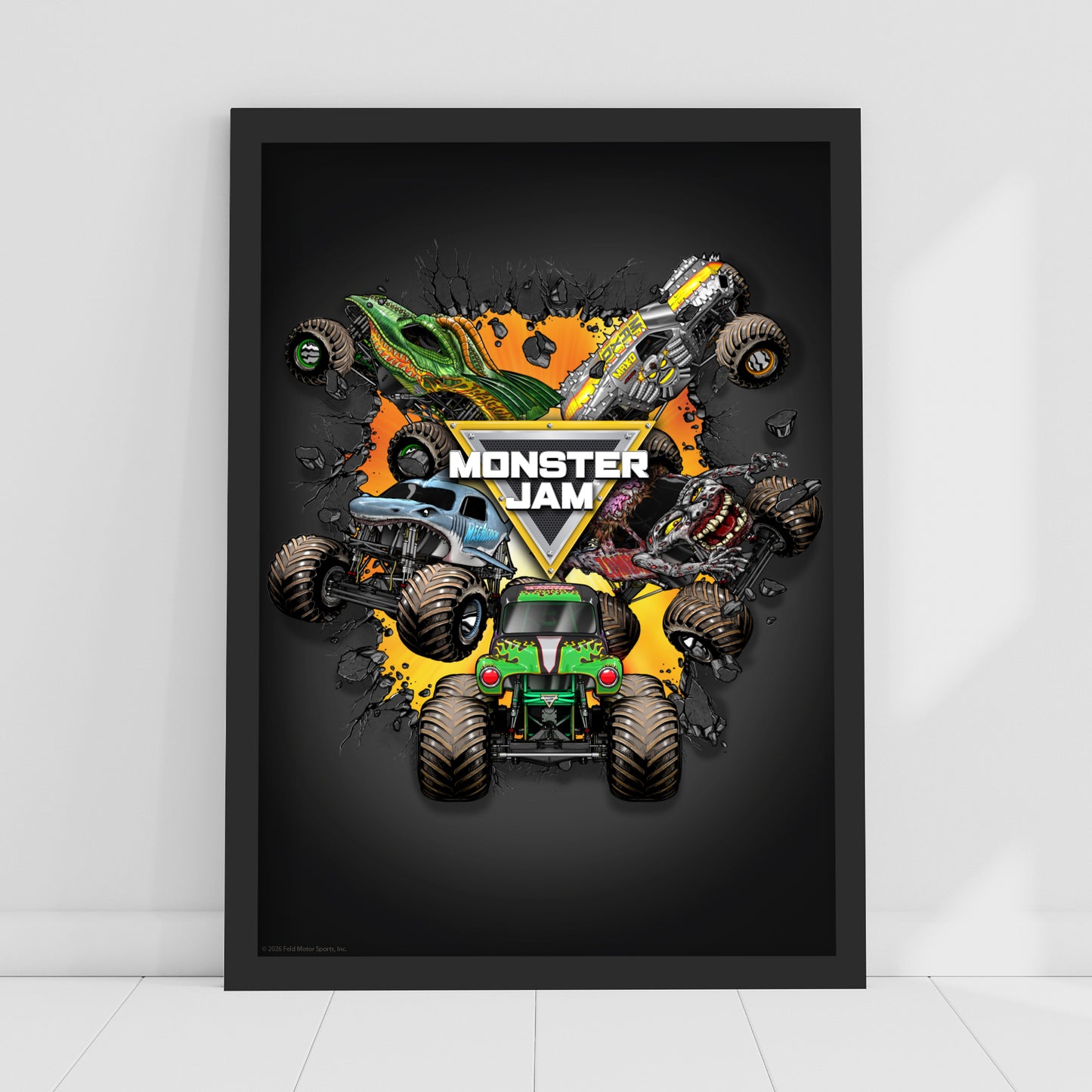 Monster Jam Print - Group Breaking Wall Poster Wall Art