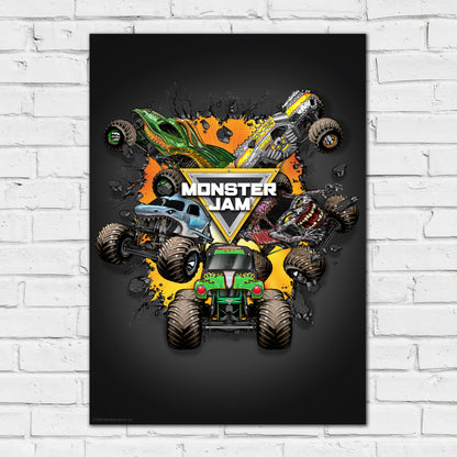Monster Jam Print - Group Breaking Wall Poster Wall Art