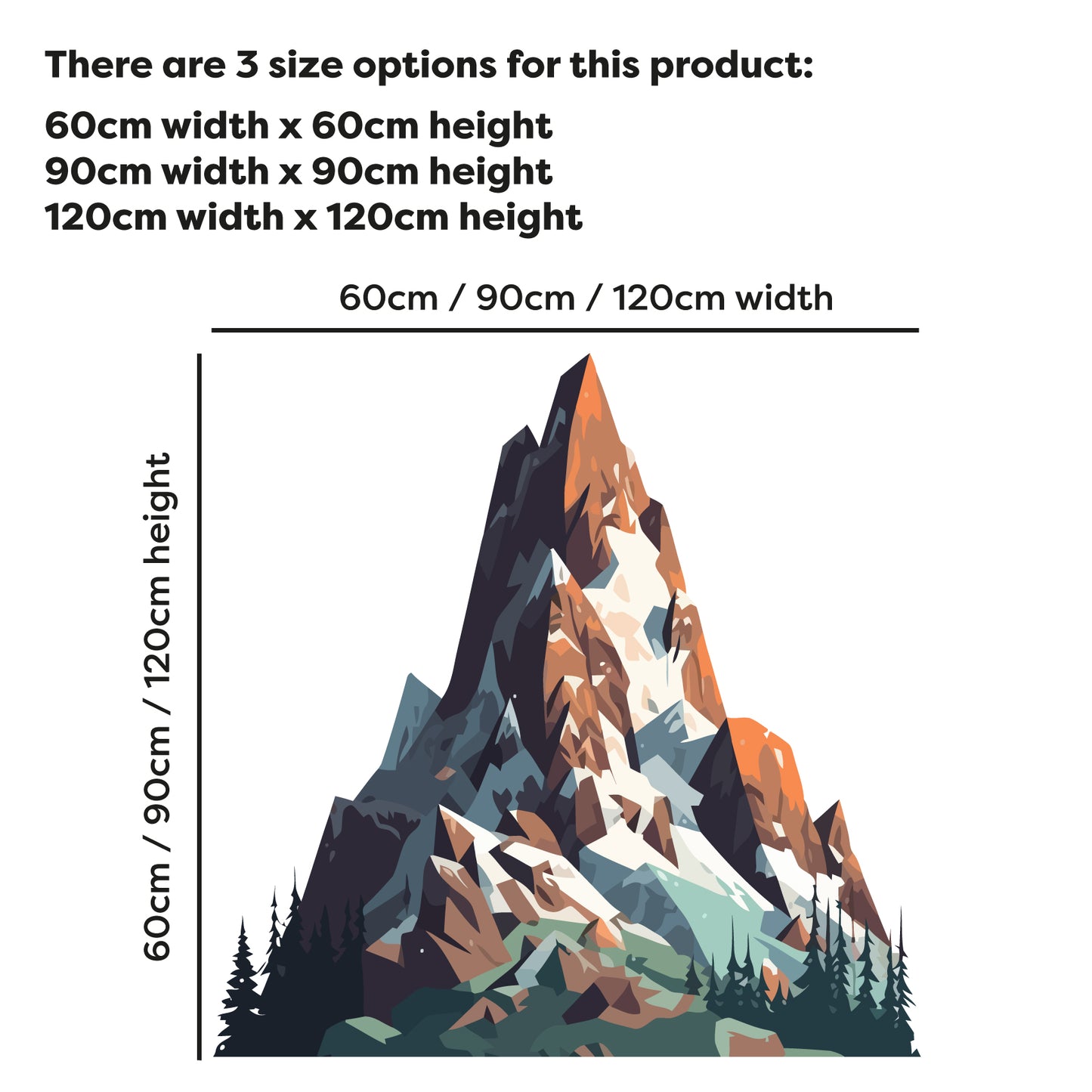 Living Room Wall Sticker - Mountain Decal Wall Art