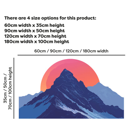 Living Room Wall Sticker - Mountain Sunrise Decal Wall Art