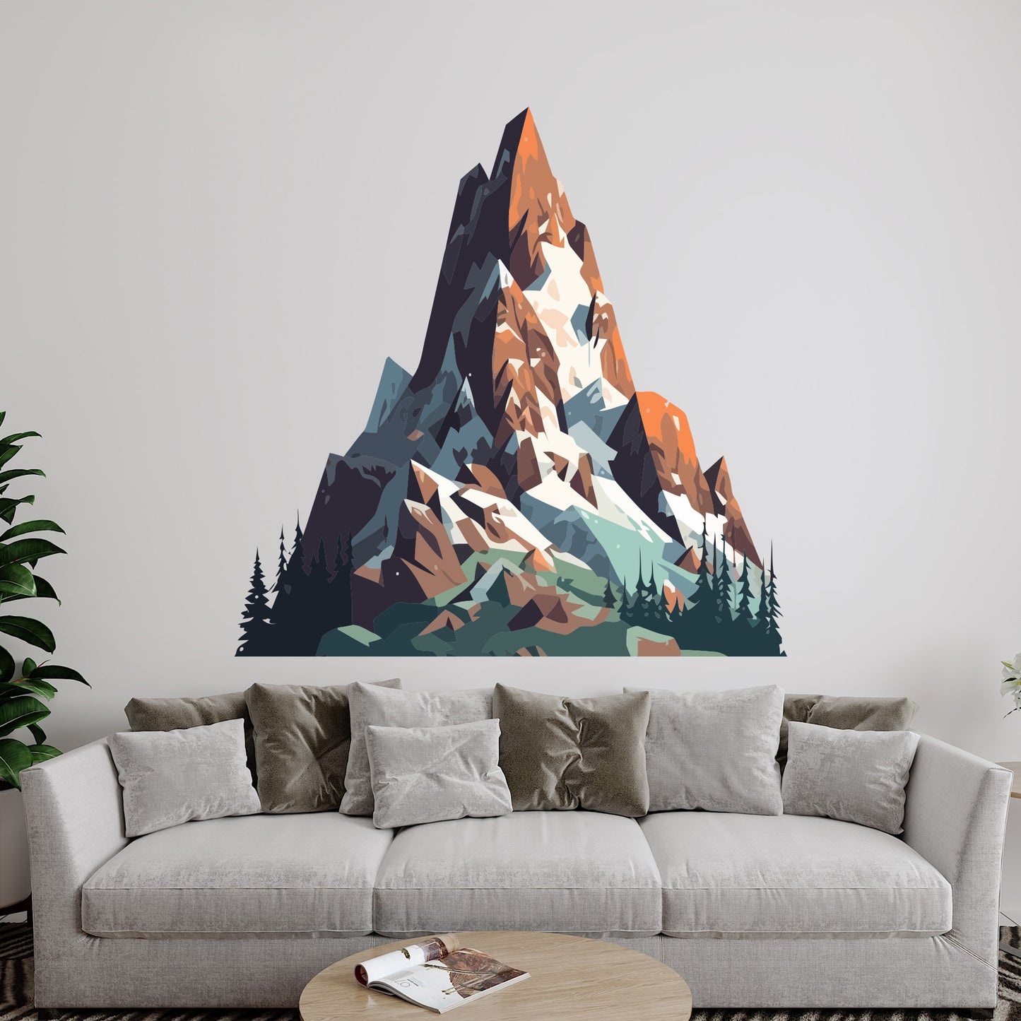 Living Room Wall Sticker - Mountain Decal Wall Art
