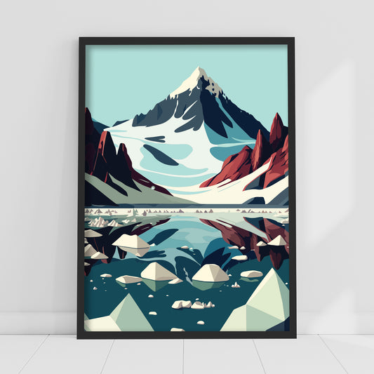 Mountain Wall Print - Ice Lake Poster Wall Art