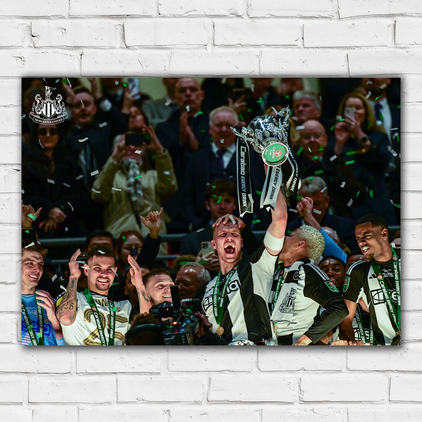 Newcastle United Cup Winners Print - Dan Burn Trophy Lift Landscape Poster