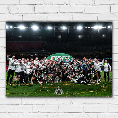 Newcastle United Cup Winners Print - Full Team Celebration Poster