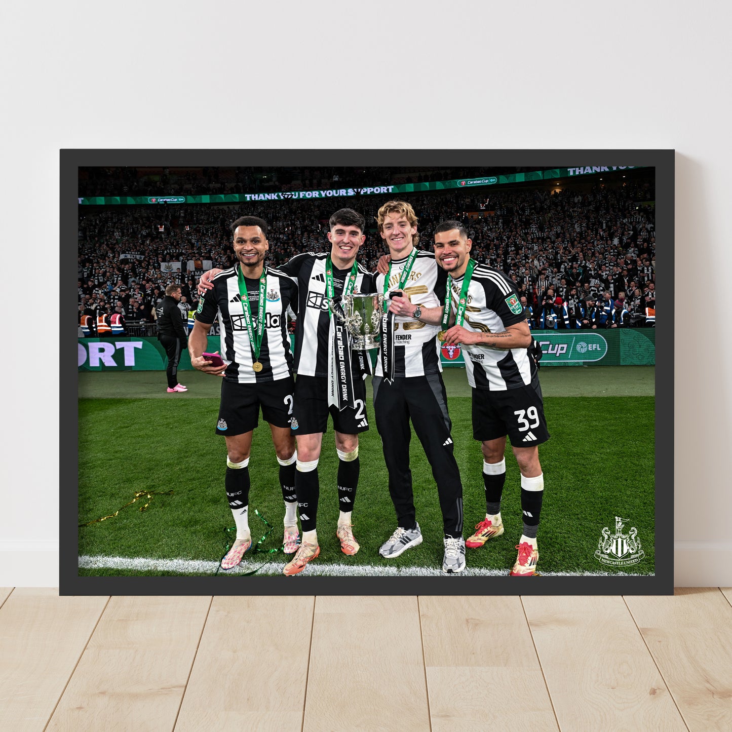 Newcastle United Cup Winners Print - Group with Trophy Poster