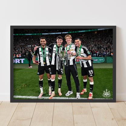 Newcastle United Cup Winners Print - Group with Trophy Poster