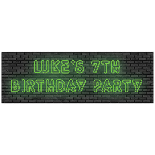 Neon Birthday – Neon Wall Personalised Banner Wall Sticker