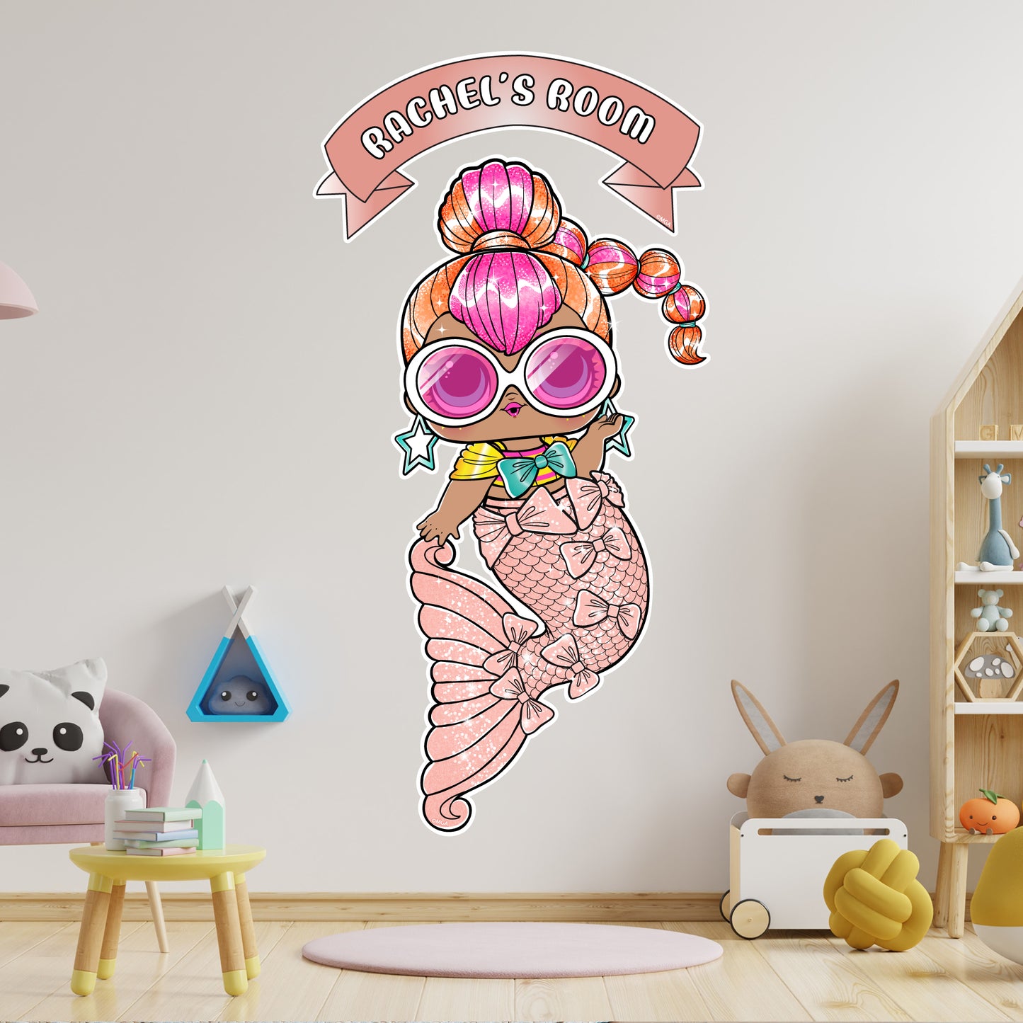 L.O.L Surprise! Wall Sticker - Mermaids Neon QT Personalised Name Wall Art