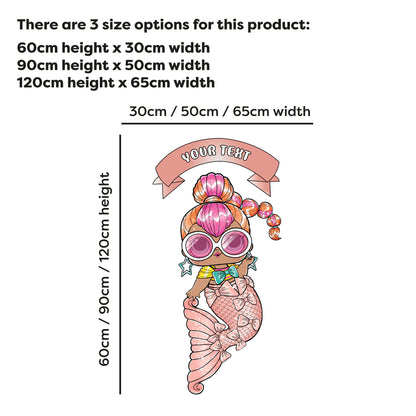 L.O.L Surprise! Wall Sticker - Mermaids Neon QT Personalised Name Wall Art