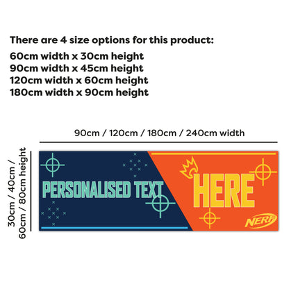 Nerf Birthday - Split Colour Background Personalised Banner Wall Sticker
