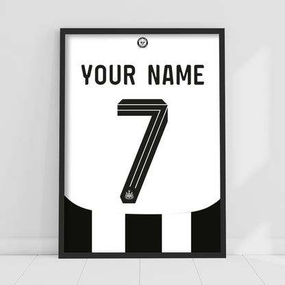 Newcastle United FC Print - 24-25 Personalised Shirt Pattern Poster Football Wall Art