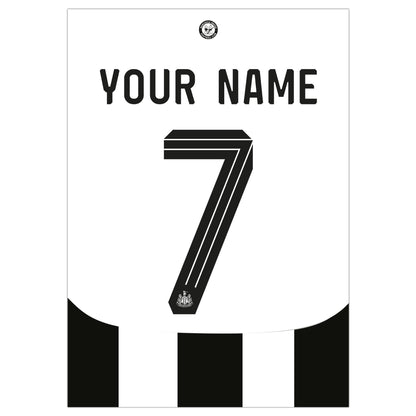 Newcastle United FC Print - 24-25 Personalised Shirt Pattern Poster Football Wall Art