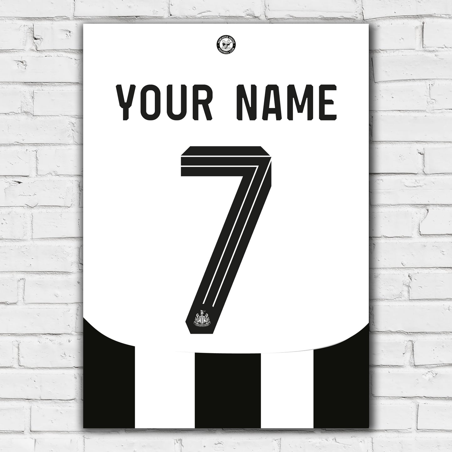 Newcastle United FC Print - 24-25 Personalised Shirt Pattern Poster Football Wall Art