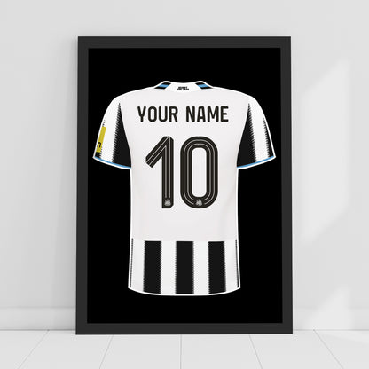 Newcastle United FC Print - 25-26 Personalised Shirt Design Poster Football Wall Art