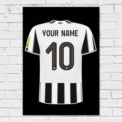 Newcastle United FC Print - 25-26 Personalised Shirt Design Poster Football Wall Art