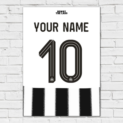 Newcastle United FC Print - 25-26 Personalised Shirt Pattern Poster Football Wall Art