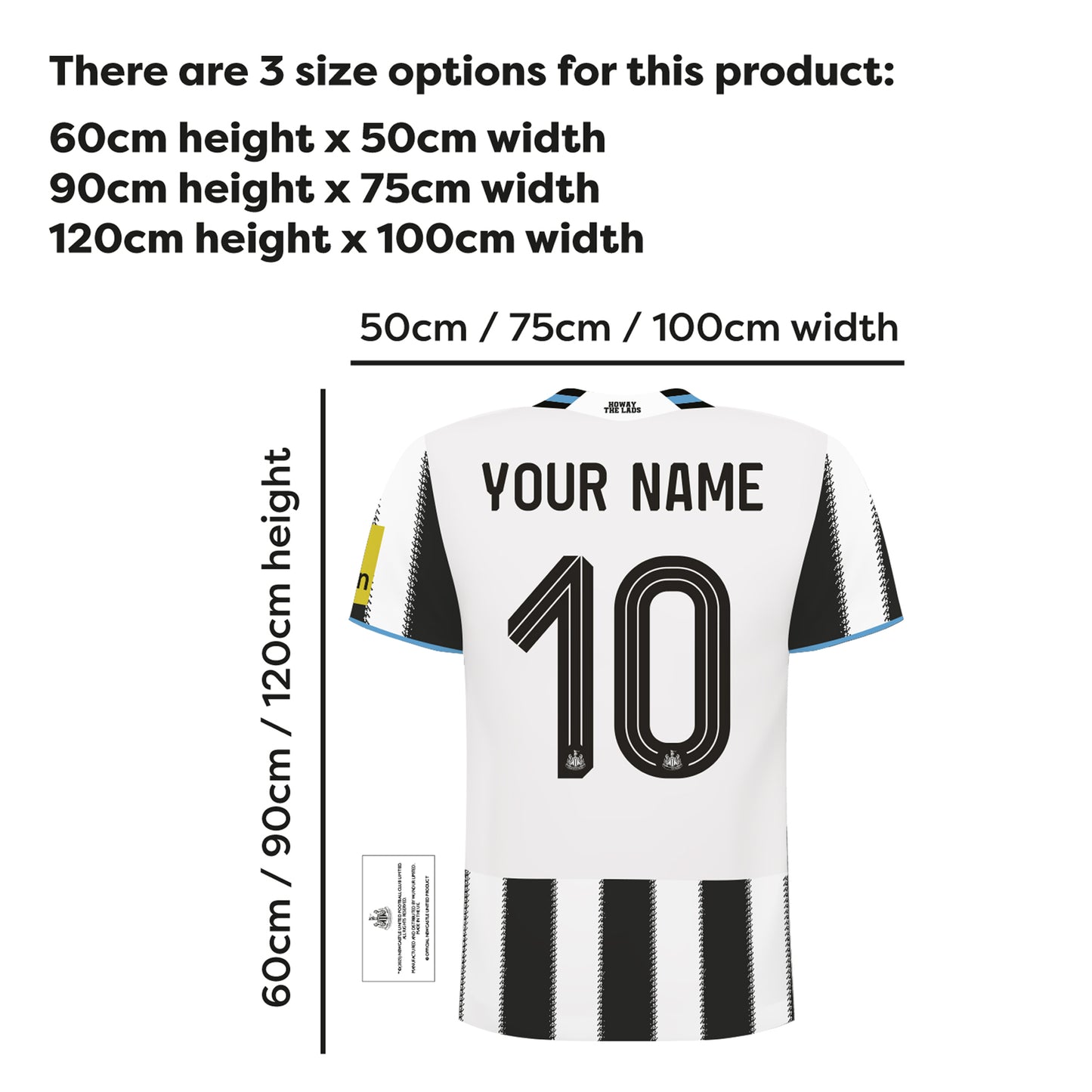Newcastle United Football Club - Personalised Shirt Wall Sticker