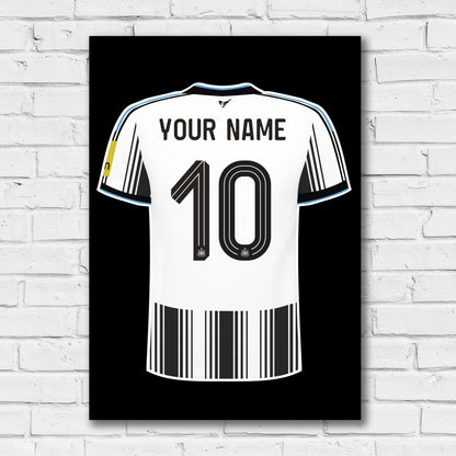 Newcastle United FC Print - 26-27 Personalised Shirt Design Poster Football Wall Art