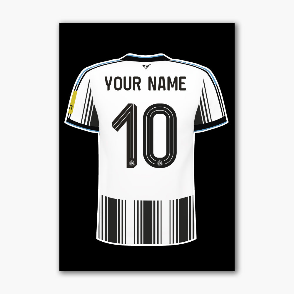 Newcastle United FC Print - 26-27 Personalised Shirt Design Poster Football Wall Art