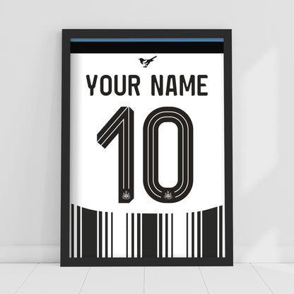 Newcastle United FC Print - 26-27 Personalised Shirt Pattern Poster Football Wall Art