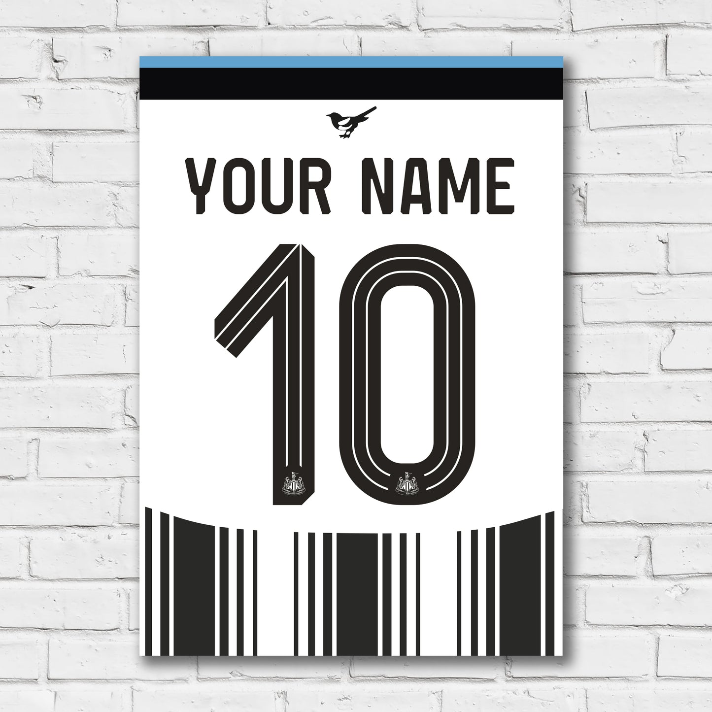 Newcastle United FC Print - 26-27 Personalised Shirt Pattern Poster Football Wall Art