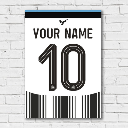 Newcastle United FC Print - 26-27 Personalised Shirt Pattern Poster Football Wall Art
