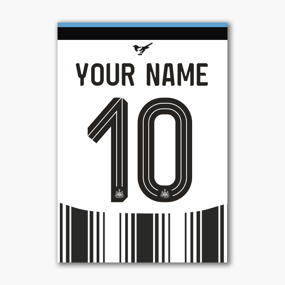 Newcastle United FC Print - 26-27 Personalised Shirt Pattern Poster Football Wall Art