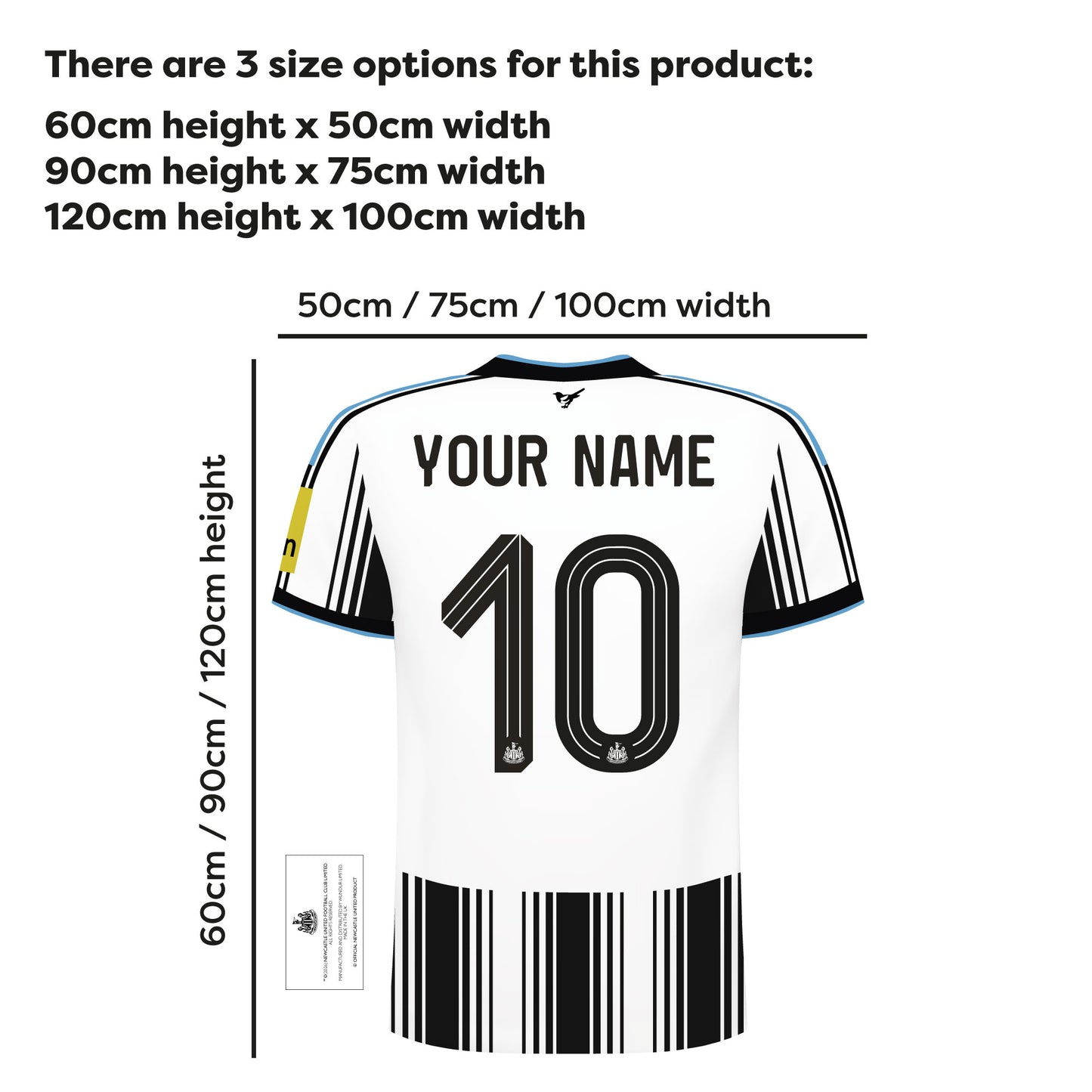 Newcastle United Football Club - Personalised Shirt Wall Sticker