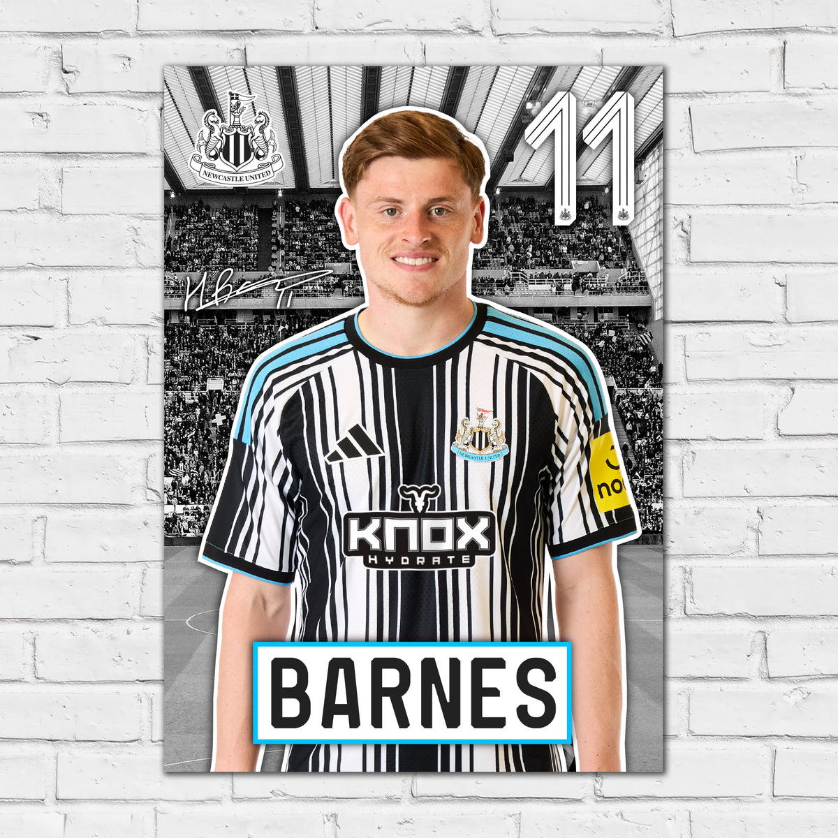 Newcastle United FC Print - Barnes 26/27 Core Poster Football Wall Art