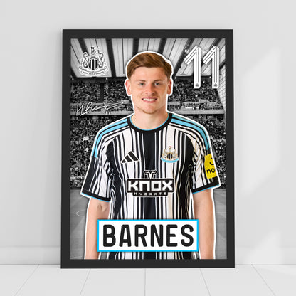 Newcastle United FC Print - Barnes 26/27 Core Poster Football Wall Art