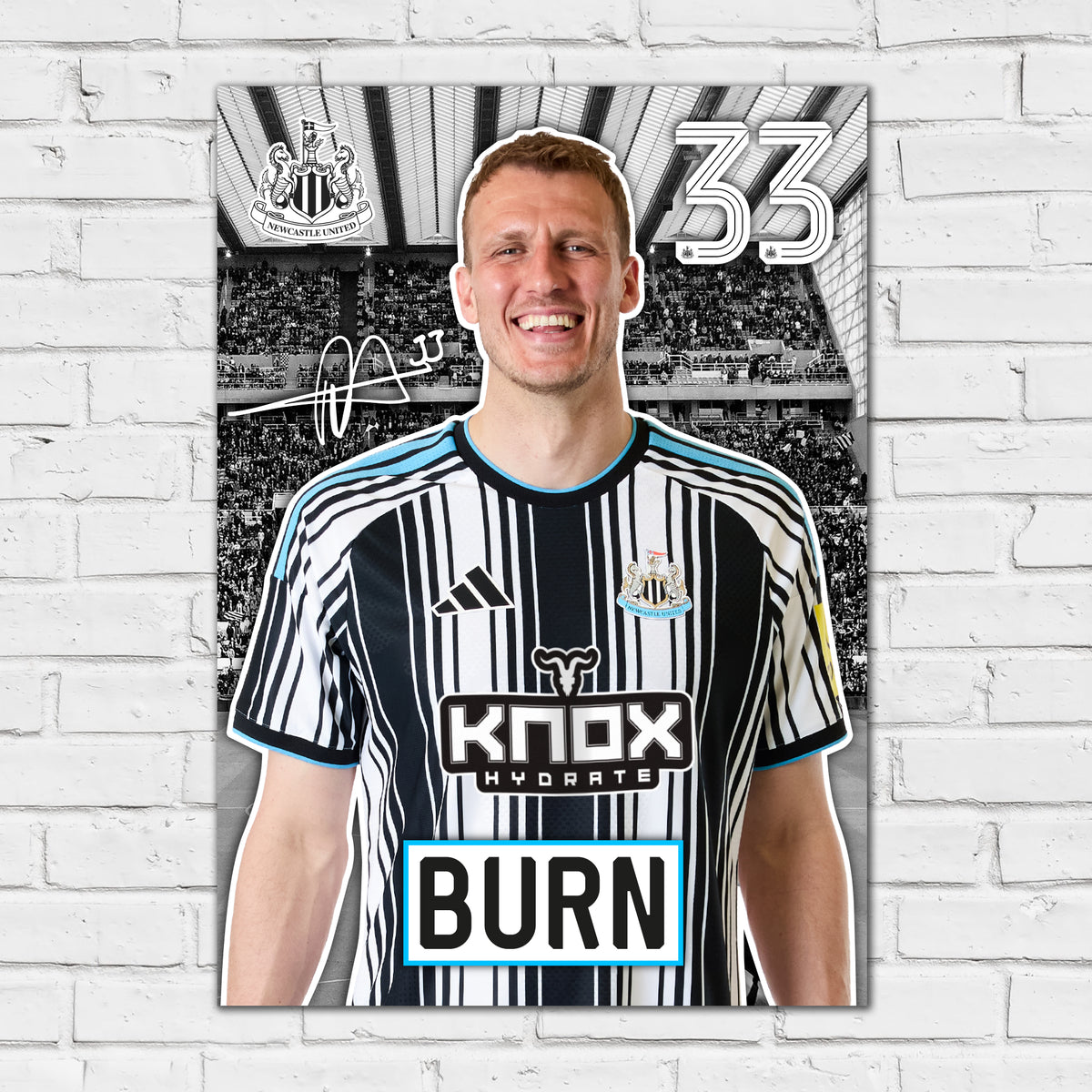 Newcastle United FC Print - Dan Burn 26/27 Core Poster Football Wall Art