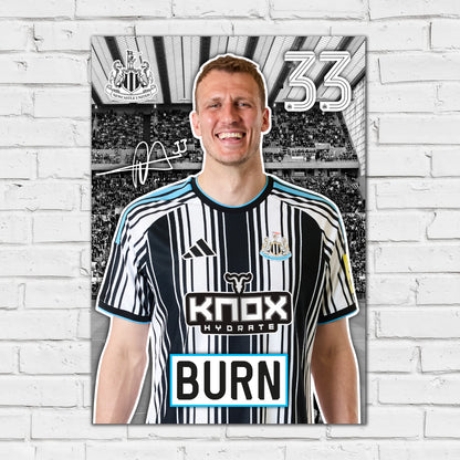Newcastle United FC Print - Dan Burn 26/27 Core Poster Football Wall Art