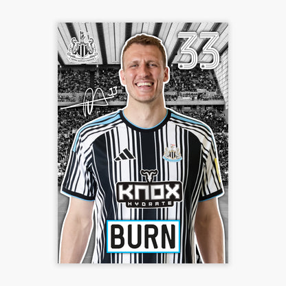 Newcastle United FC Print - Dan Burn 26/27 Core Poster Football Wall Art