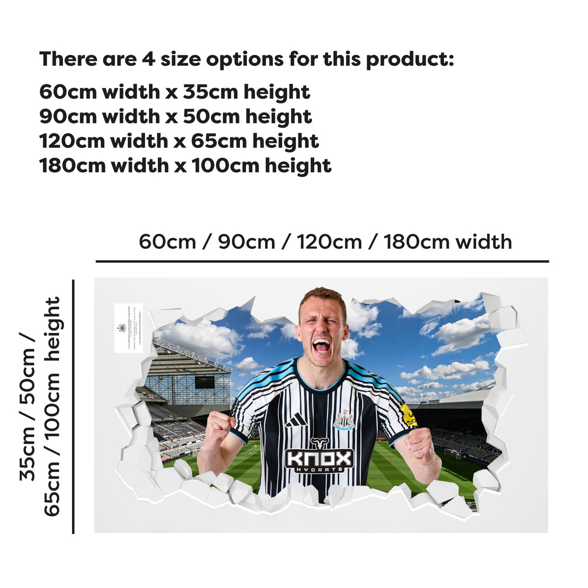 Newcastle United Football Club - Dan Burn 26/27 Broken Wall Sticker