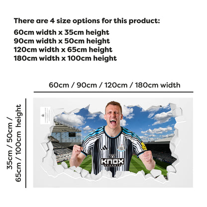 Newcastle United Football Club - Dan Burn 26/27 Broken Wall Sticker