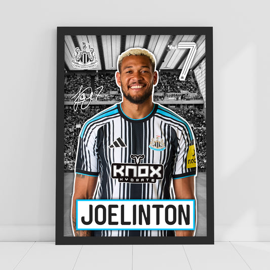 Newcastle United FC Print - Joelinton 26/27 Core Poster Football Wall Art