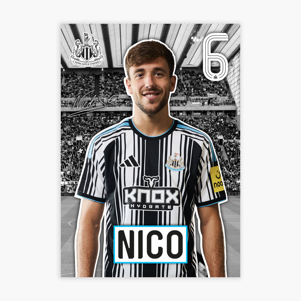 Newcastle United FC Print - Nico 26/27 Core Poster Football Wall Art