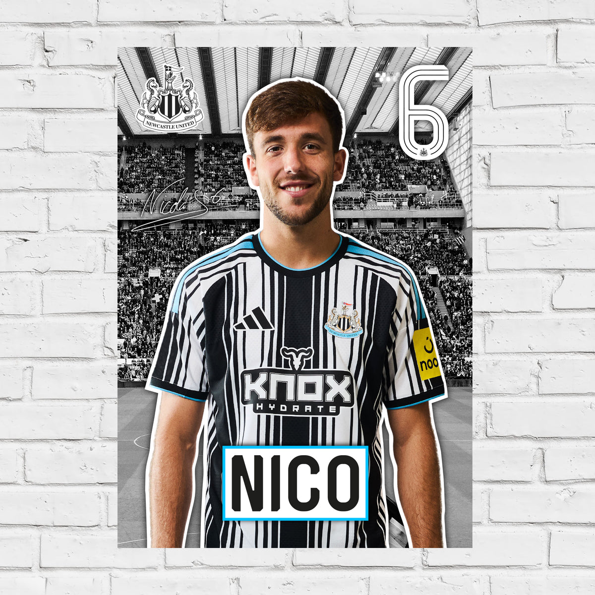 Newcastle United FC Print - Nico 26/27 Core Poster Football Wall Art