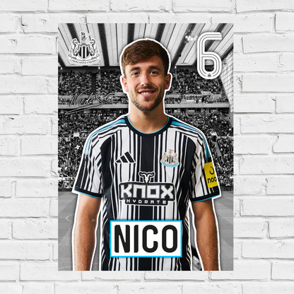 Newcastle United FC Print - Nico 26/27 Core Poster Football Wall Art