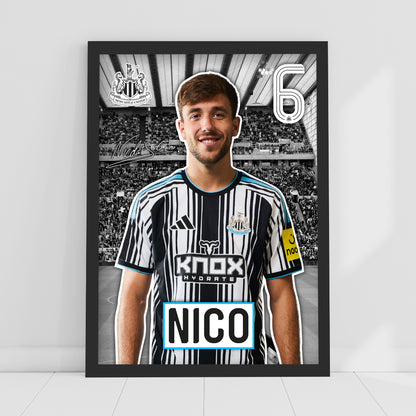 Newcastle United FC Print - Nico 26/27 Core Poster Football Wall Art